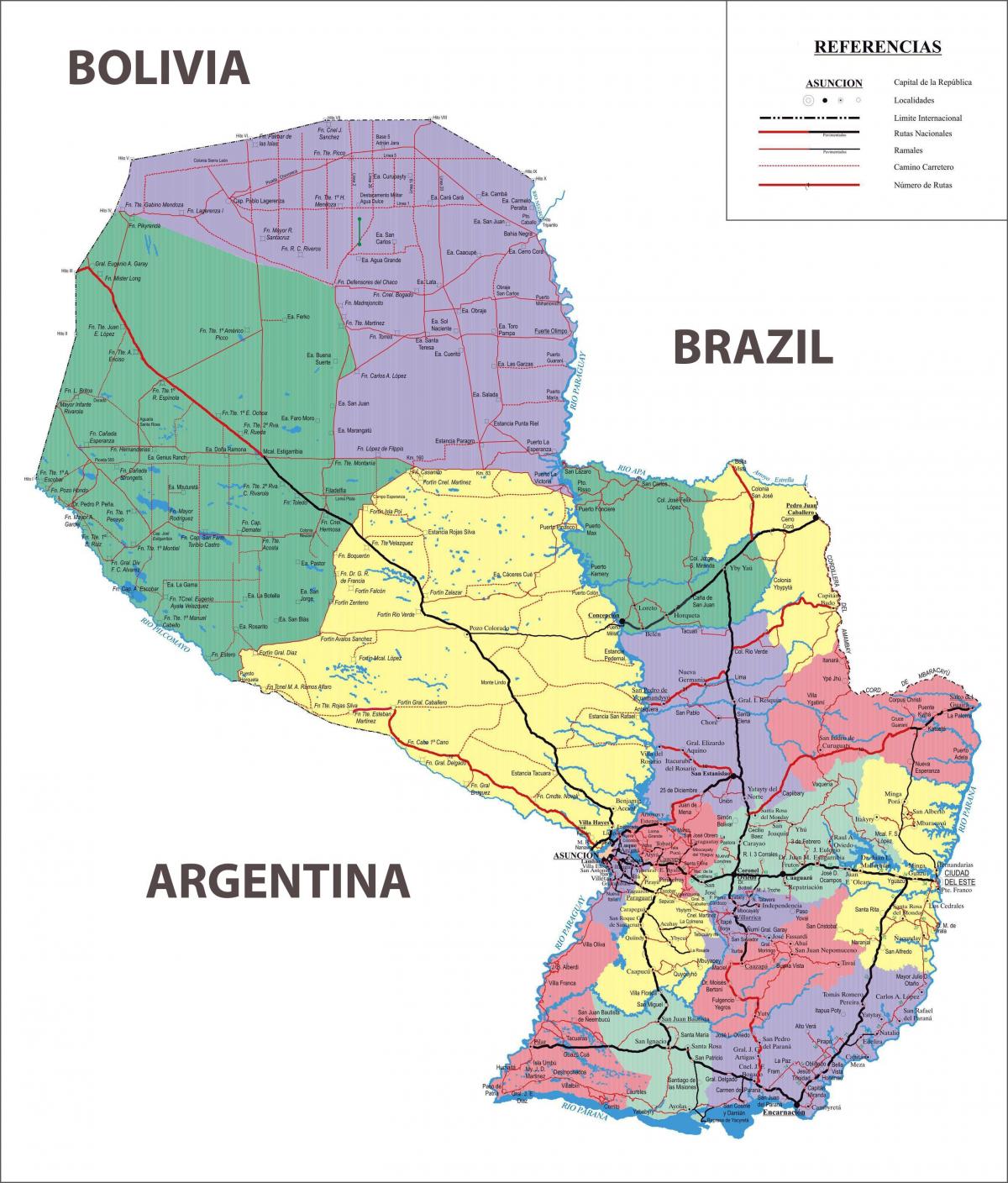 zemljevid Paragvaj
