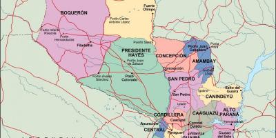 Zemljevid politične Paragvaj